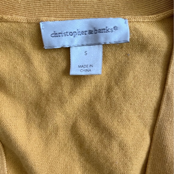 Christopher & Banks gold, button up cardigan - Picture 4 of 4